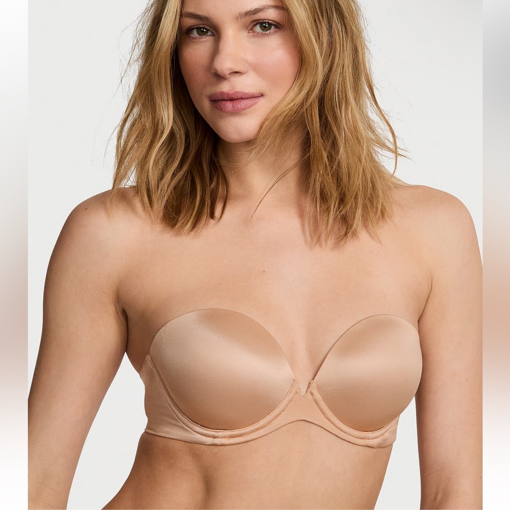 Victoria's Secret Tan Strapless Bra Smooth Molded Cups